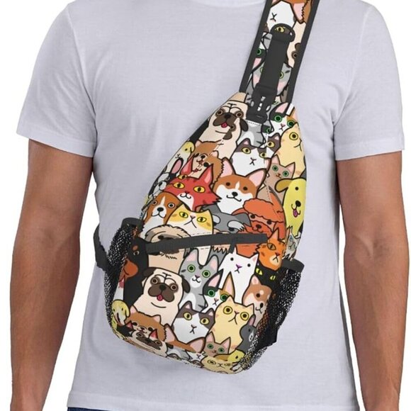 Vintage Elephant Sling Backpack Unisex Crossbody Chest Bag Shoulder Chest Bag Fo - Picture 2 of 9